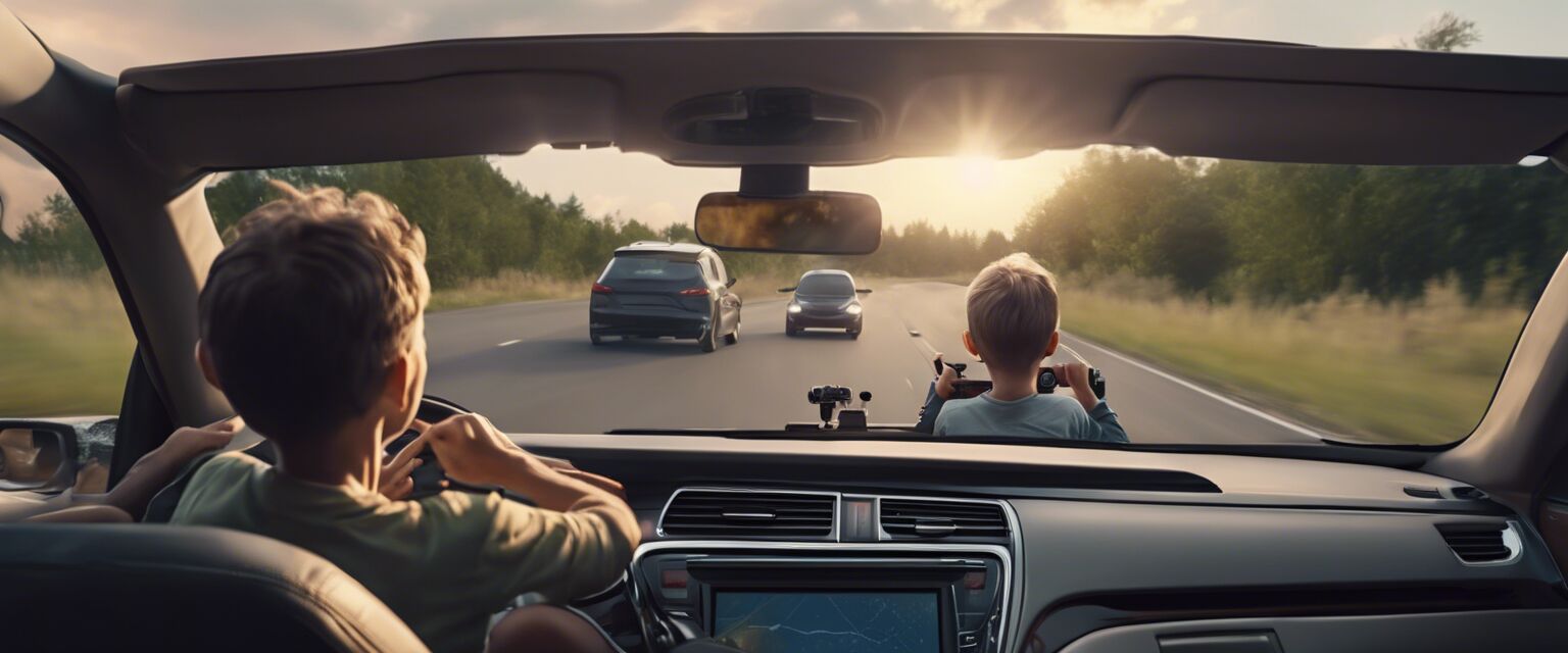 Family enjoying a car video system